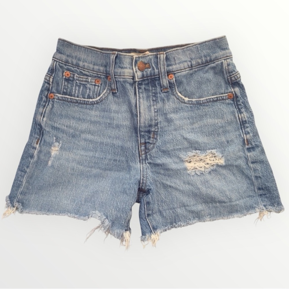 MADEWELL High Rise Distressed Denim Jean Shorts Size 24